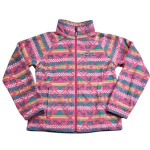 Columbia Girls 7/8 Benton Springs Printed Fleece Camellia Rose Checkered Peaks